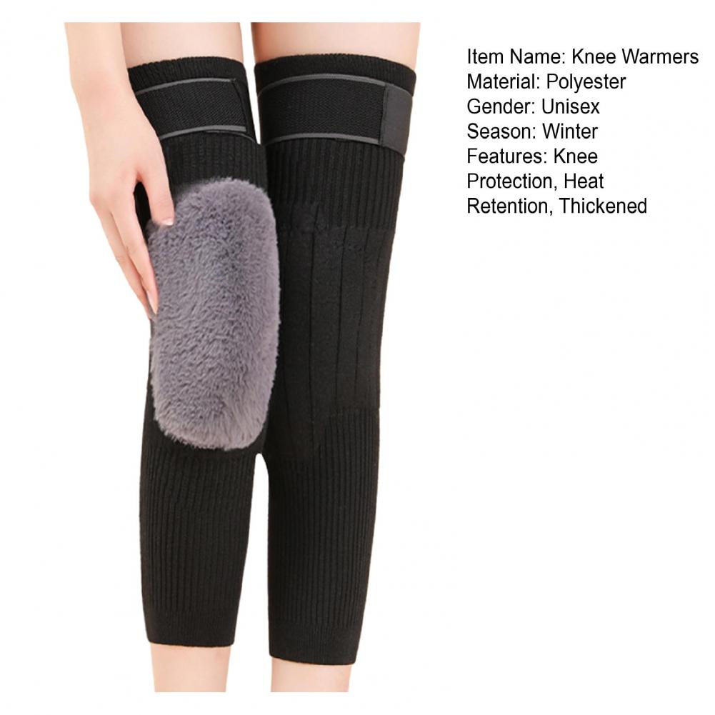 2 Pcs Adjustable Cashmere wool Knee Warmers -30° warm knee pads with strap