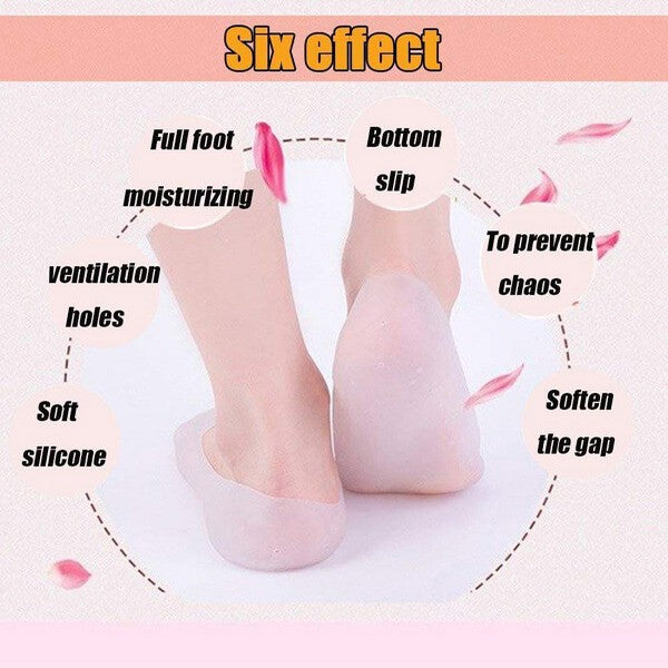 Silicone Heels Protector Anti Crack Foot Socks (Pair)